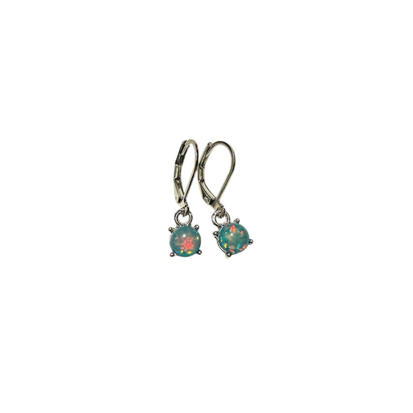 Unbranded Jewelry - Opal Drop Earrings Silver BlueGreen Pink Shine Sparkle Beautiful Slivertone